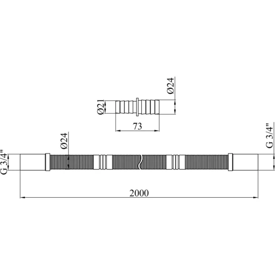 Додаткове фото - Шланг зливний для пральної машини Kroner KRP - DR200 200 см