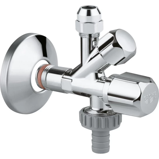 Додаткове фото - Кран приладовий Grohe 1/2"х3/8"х3/4" 22036000