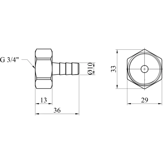 Додаткове фото - Штуцер LexLine 3/4" РВ, D=10 мм латунний УК0003-0