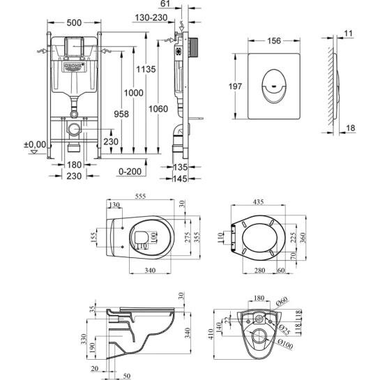 Додаткове фото - Комплект унітаза з інсталяцією 4 в 1 Grohe Solido Start UA38971964A