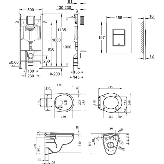 Додаткове фото - Комплект унітаза з інсталяцією 4 в 1 Grohe Solido Even UA38971966A