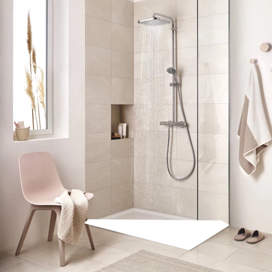 Додаткове фото - Душова система термостатична Grohe QuickFix Vitalio Start System 250 Cube 26696000