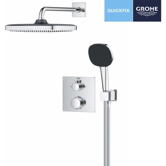 Додаткове фото - Душова система прихованого монтажу термостатична Grohe QuickFix Precision Grohtherm Cube 34882000