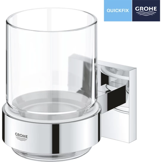 Додаткове фото - Склянка з тримачем для ванної кімнати Grohe QuickFix Start Cube 41097000