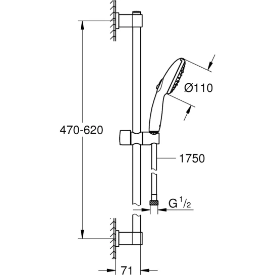 Додаткове фото - Душовий гарнітур Grohe QuickFix Vitalio Comfort 110 27948001