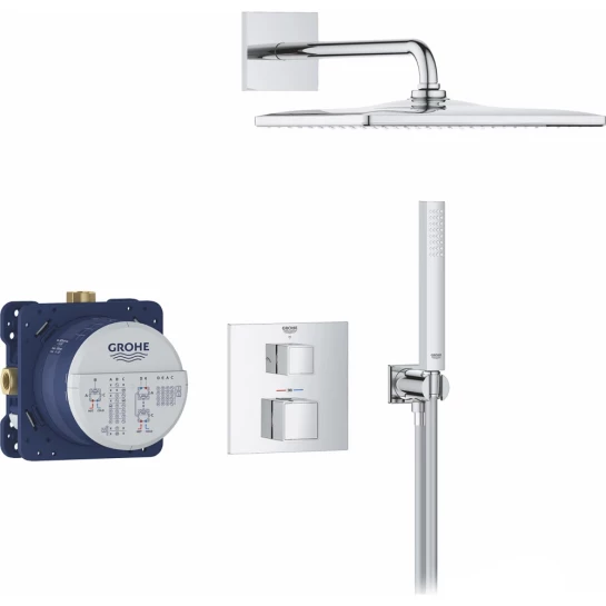 Додаткове фото - Душова система прихованого монтажу Grohe QuickFix Precision Cube Vitalio Rain Mono 310 Cube 34879000