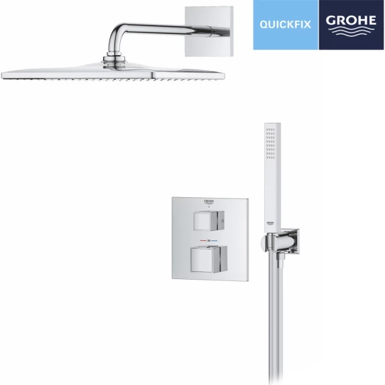 Додаткове фото - Душова система прихованого монтажу Grohe QuickFix Precision Cube Vitalio Rain Mono 310 Cube 34879000