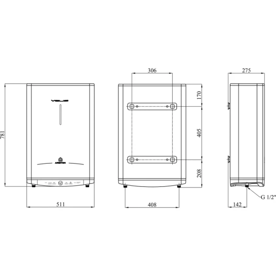 Додаткове фото - Водонагрівач Ariston Velis Tech 50 EU з мокрим ТЕНом 3100917