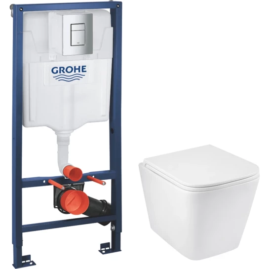 Головне фото - Комплект 4 в 1: Інсталяція Grohe Rapid SL 3 в 1 38772001 + Унітаз безободковий Kroner Eifel WHI493436 RIMLESS з сидінням Slim Duroplast / Soft-close / Quick relase KE493436WHIR (38772001KE493436)