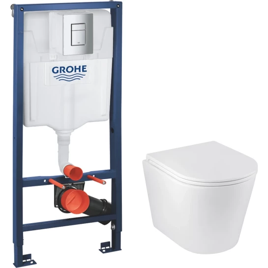 Головне фото - Комплект 4 в 1: Інсталяція Grohe Rapid SL 3 в 1 38772001 + Унітаз безободковий Kroner Armada WHI513636 RIMLESS з сидінням Slim Duroplast / Soft-close / Quick relase (38772001KA513636)