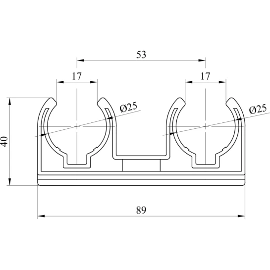 Додаткове фото - Кріплення для труб подвійне PPR Rozma 25 мм