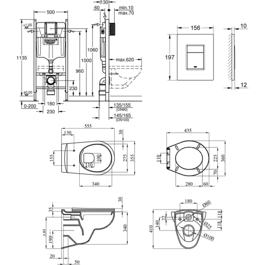 Додаткове фото - Комплект 4 в 1: Інсталяція GROHE Rapid SL 3 в 1 3884966Q + Унітаз безободковий Kroner Oker WHI533536 RIMLESS з сидінням Slim Duroplast / Soft-close / Quick relase KO533536WHIR (3884966KO533536)