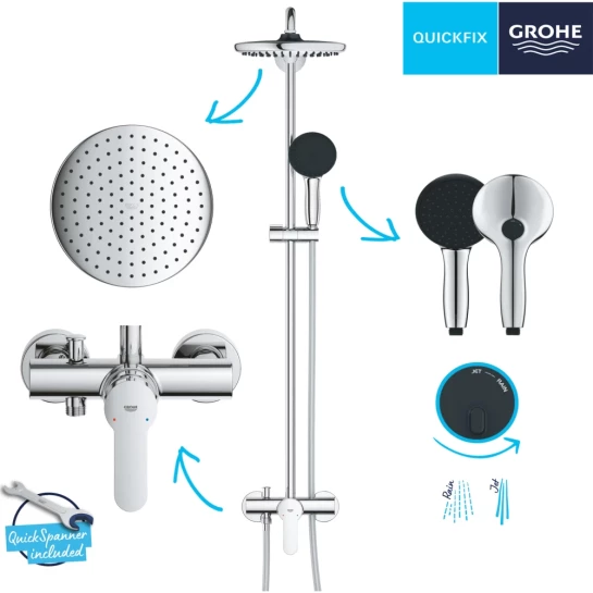 Додаткове фото - Душова система Grohe QuickFix Vitalio Start System 250 26679001