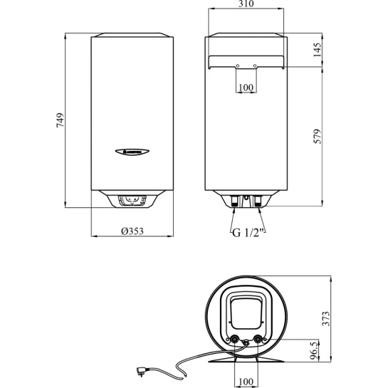 Додаткове фото - Водонагрівач Ariston Slim PRO1 ECO 40V 1,8K PL EU з мокрим ТЕНом 3626459