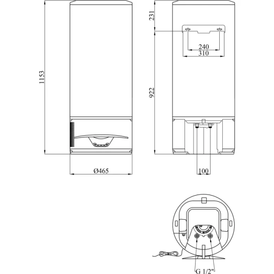 Додаткове фото - Водонагрівач Ariston Lydos Hybrid 100 WI-FI з мокрим ТЕНом 3629065