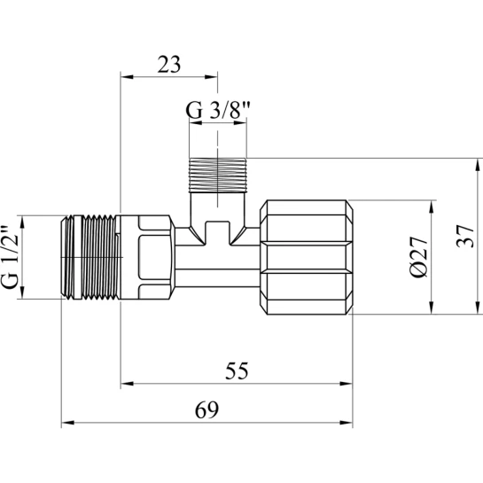 Додаткове фото - Кран приладовий Grohe 1/2"х3/8" 43821000