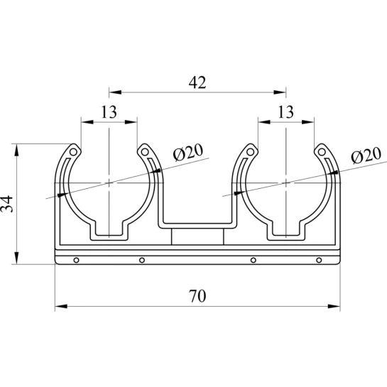 Додаткове фото - Кріплення для труб подвійне PPR Rozma 20 мм